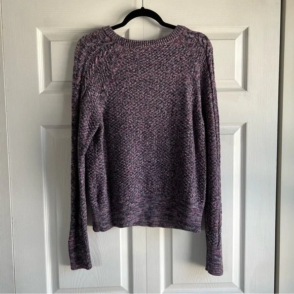 GAP Marled Cable Knit Sweater Purple Blue Cotton Lagenlook Office Teacher Preppy - Picture 6 of 6